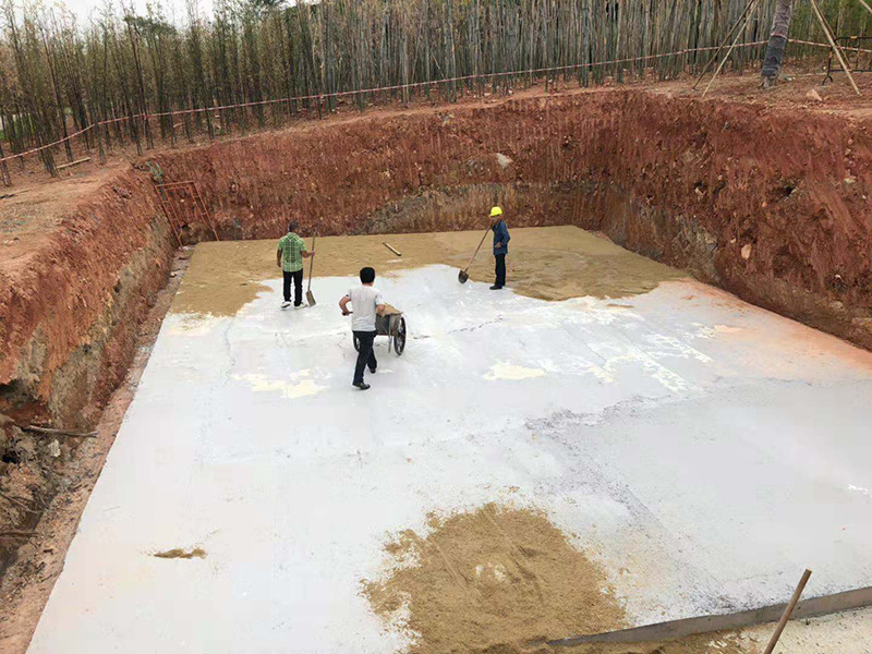 Foundation with 200mm to 300mm thick Concrete Layer for Rainwater Harvesting System